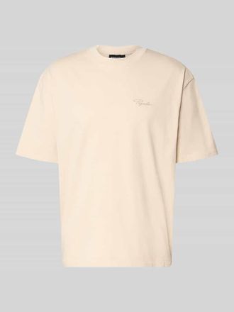 Pegador Oversized T-Shirt mit Label-Stitching in Sand, Gr&ouml;&szlig;e XXL