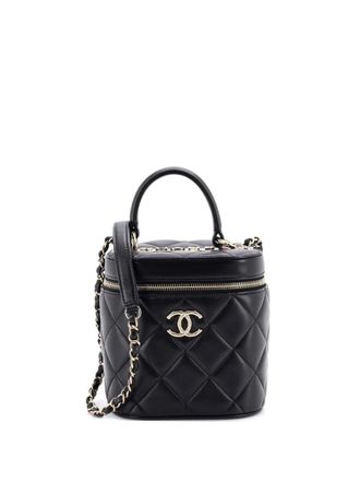 Chanel Trendy CC Top Handle Vanity Case Quilted Lambskin Small shoulder bag - women - Calf Leather - One Size - Black