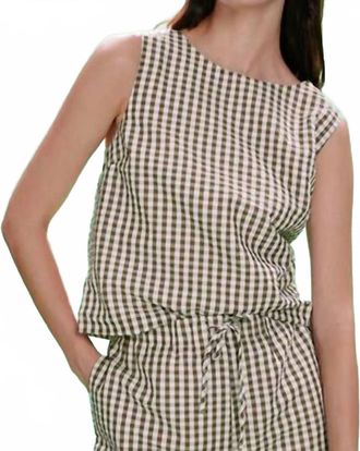 Sanctuary Better Days Gingham Top In Timber Collagen