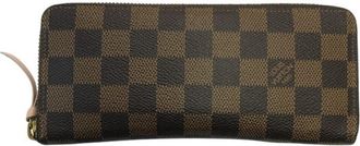 Louis Vuitton Brown Damier Canvas Ebene Galle Pink Rose Ballerine Long Wallet (Bi-Fold) (Pre-Owned)