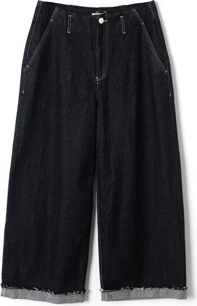 Damson Madder Pascal Loose Fit Raw Hem Jeans in Black at Nordstrom, Size 25