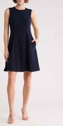 Eliza J Sleeveless Fit and Flare Dress in Navy at Nordstrom Rack, Size 14