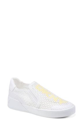 DKNY Marta Mesh Sneaker in White/Yellow at Nordstrom, Size 6.5