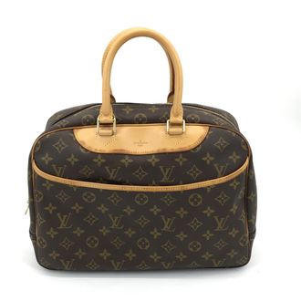 Louis Vuitton Monogram Deauville Handbag With Brown Womens Details (Pre-Owned)