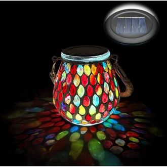 OEM L&aacute;mpara Solar De Mosaico Para Exteriores, Interruptor De Encendido/apagado, L&aacute;mpara Colgante De Mosaico De Vidrio, L&aacute;mpara De Mesa Solar, Resistente A