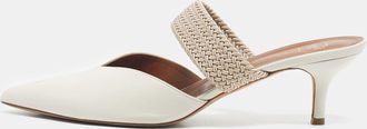 Malone Souliers Cream Raffia And Leather Maisie Mules