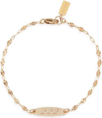 Set & Stones Engraved Angel Number Bracelet in Gold /222 at Nordstrom
