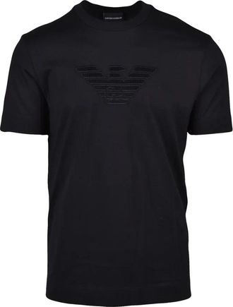 Emporio Armani Black Crewneck Cotton T-Shirt