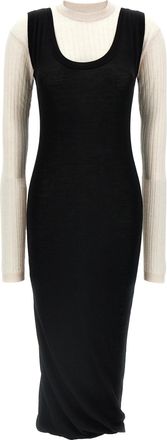 Marni Bicolor Wool Midi Womens Dress