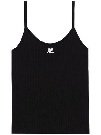 Courrèges Reedition ribbed tank top - Black