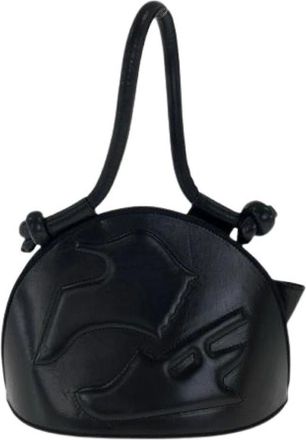 Ferragamo Pre-owned Handbags, female, Black, Size: ONE SIZE Pre-owned Leather Handbag
