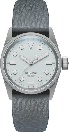 Unimatic UT5-GO Diver Leather Strap Watch, 43.7mm in Glacier White at Nordstrom