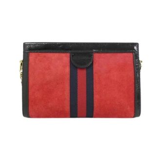 Gucci Pre-owned Ophidia su&egrave;de schoudertas - Dames - Pre-owned - Rood - Maat: ONE Size Su&egrave;de