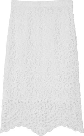 Burberry Witte Macram&eacute;-Kanten Kokerrok - Dames - Korte rokken - Wit - XS - Katoen - Rokken
