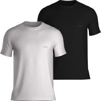 BOSS Assorted 2-Pack Rib Cotton T-Shirts in Grey/black at Nordstrom, Size Xx-Large