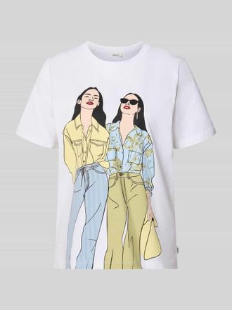 s.Oliver Red Label Relaxed Fit T-Shirt aus reiner Baumwolle in Weiss, Gr&ouml;&szlig;e 34