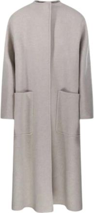 Max Mara Elegante Cashmere Jas met Stijlvolle Silhouet - Dames - Mantel - Beige - XS - Kasjmier - Jassen