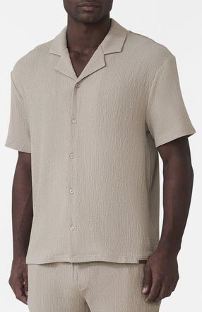 Mauvais Eivissa Relaxed Fit Shirt in Light Beige at Nordstrom, Size X-Large S