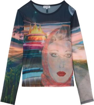 Sunnei T-shirt Annamarie con stampa - Blu