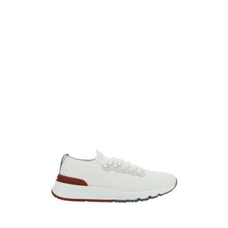 Brunello Cucinelli White Cotton Low Top Mens Sneakers