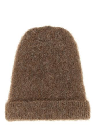 Maison Margiela Brown Four Stitches Textured Beanie Hat
