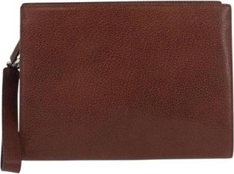 Ferragamo Pre-owned Clutches, female, Brown, Size: ONE SIZE Pre-owned Leather Clutch