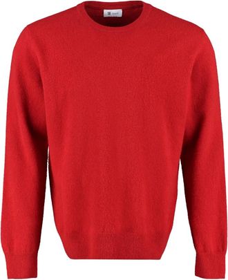 THE (ALPHABET) Geribbelde Wol Kasjmier Trui - Heren - Cashmere truien - Rood - L - Wol - Truien & Vesten