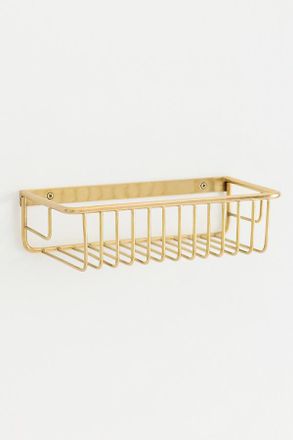 Anthropologie Wall-Mounted Brass Bath Caddy