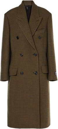 Acne Studios Acne Studios Checked Double Breasted Wool Blend Coat