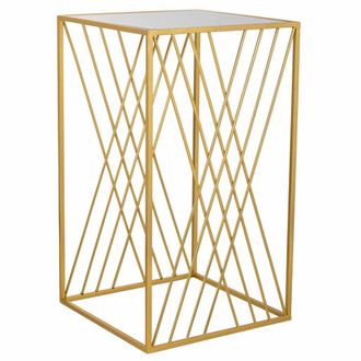 Wanderlust Deco Wanderlust Deco - Mesa Esquinera Cuadrada De Metal Dorado 40x40x70