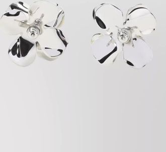 Marni floral rhinestone drop earrings pierced ears