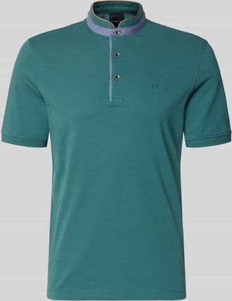 Bugatti Regular Fit Poloshirt mit Stehkragen und Logo-Stitching in Gruen, Gr&ouml;&szlig;e XXXL