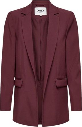 Only Paarse Loose Fit Blazer met Zakken - Dames - Blazers - Rood - M - Polyester - Jassen