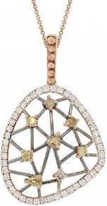 Allurez 0.70ct 14k Rose Gold Fancy Color Diamond Pendant Necklace