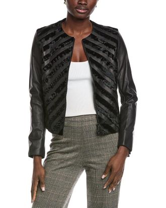 Akris Rosalie Silk-Lined Leather Jacket