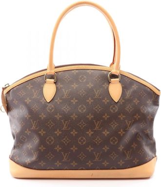 Louis Vuitton Brown Monogram Coated Canvas Leather Handbag Tote Bag (Pre-Owned)