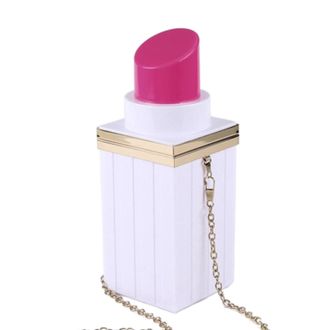 Generic Lipstick Bag with Metal Chain Vintage Acrylic Clutch Purse for Women Crossbody Shoulder Bag Secure Storage Ideal for Party Wedding Dating Shopping Gif