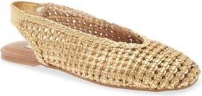 Steve Madden Rumi Slingback Flat in Gold Leather at Nordstrom Rack, Size 9.5