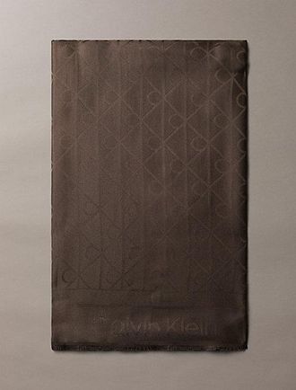 Calvin Klein Bufanda Jacquard De Sat&eacute;n Con Logo