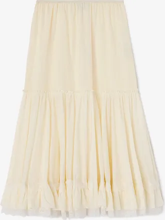 Ganni Skirt in White Nylon - Size 36