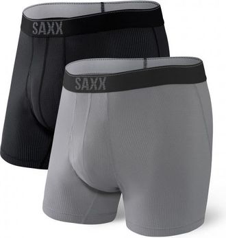 Saxx Daytripper Boxer Brief Fly 2-Pack Kunstfaserunterwäsche für Herren | grau