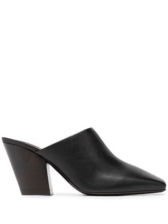 Shanghai Tang x Yuni Ahn square-toe mules - women - Calf Leather/Lambskin - 36 - Black