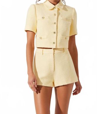 Astr Eaton Shorts In Yellow