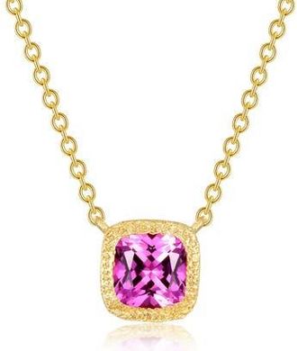 Lafonn Lab Created Sapphire Pendant Necklace in Purple at Nordstrom Rack, Size 20