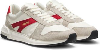 HUGO BOSS Suede-trim sneakers with logo details