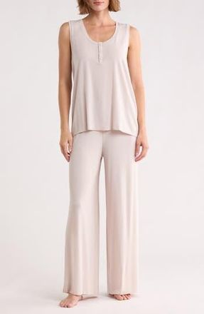Barefoot Dreams Henley Tank & Pants Pajamas in Silver Ice at Nordstrom Rack, Size X-Large