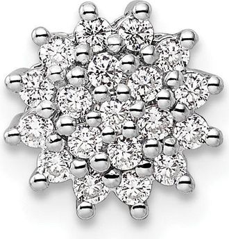 Diamond2Deal 14K Gold Lab Grown Diamond Cluster Chain Slide Pendant (0.28ct, VS, G-H)