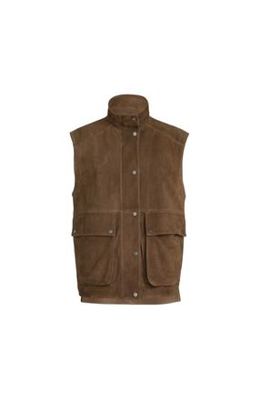 Brunello Cucinelli Couture suede vest in Brown at Nordstrom, Size 44 It