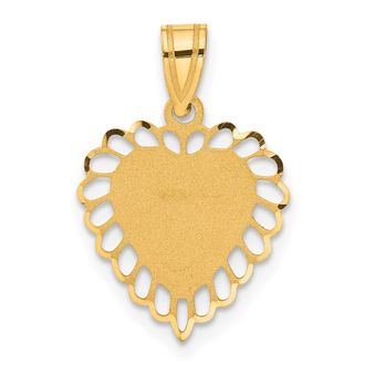 Diamond2Deal 14k Yellow Gold Polished Border Heart Pendant