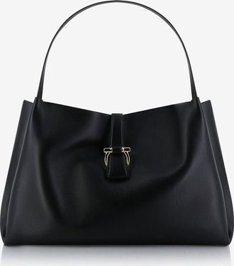 Ferragamo Shopper aus weichem Leder mit Gancini Medium